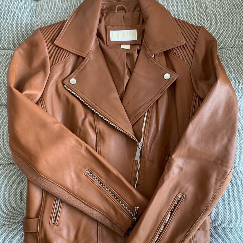 MICHAEL Michael Kors Brown Leather Jacket